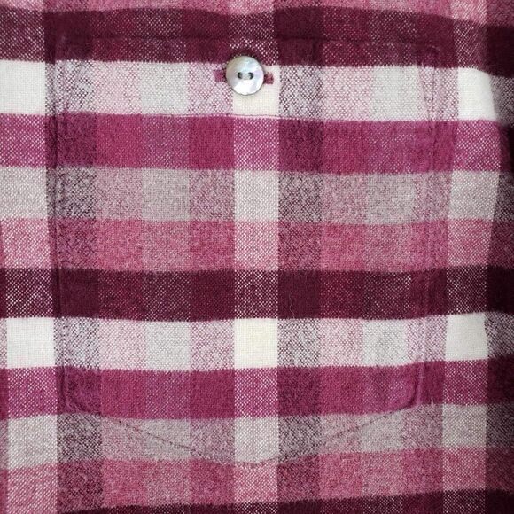 LL Bean Button Down Shirt LS Womens Size XL Plaid Check Pink Cotton - Picture 4 of 9